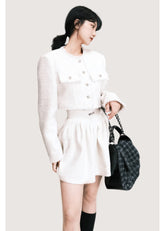 Italian Style Tweed Skirt Suit